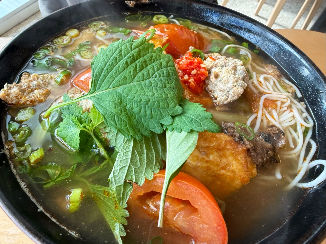 Vietnamese noodle bowl at Co’M Cafe